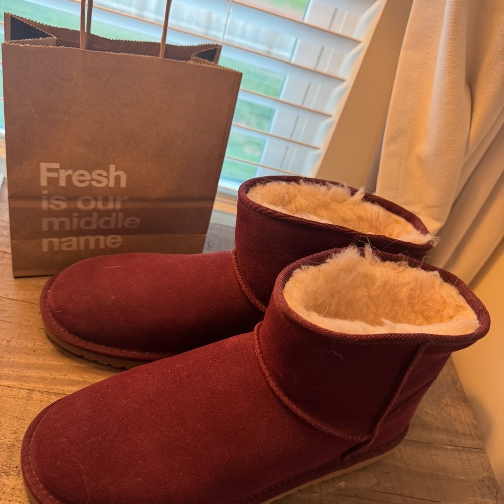 UGG Burgundy Ankle Boots